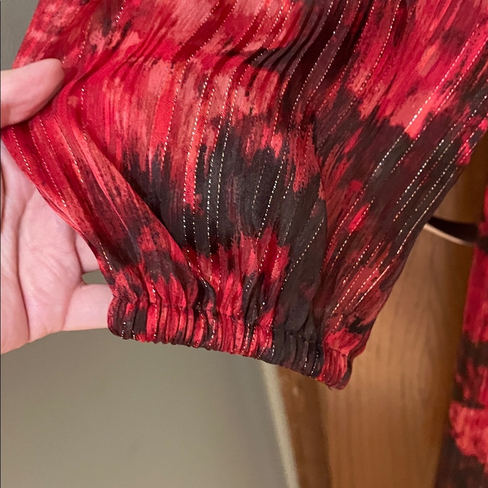 Lane Bryant UEC Women’s Size 16 Red and Black Abstract Floral Maxi Dress - Picture 6 of 13